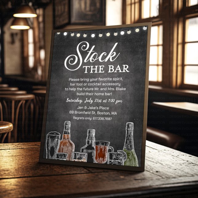 Invitación Abastece el bar parejas ducha mixta (Subido por el creador)