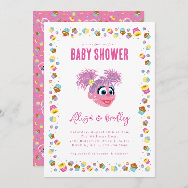 Invitación Abby Cadabby Pink Baby Shower Confetti (Anverso / Reverso)