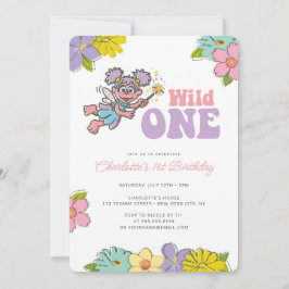 Invitación Abby de Plaza Sésamo | Cumpleaños Floral salvaje
