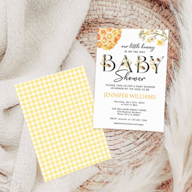 Invitación Abeja Amarilla Pequeña Cena Género Baby Shower Neu (Subido por el creador)