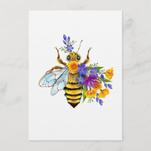 Invitación Abeja de flor con plantas silvestres