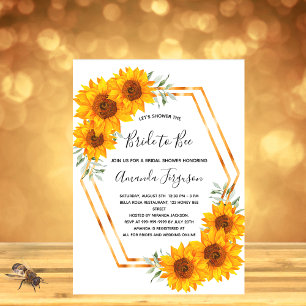 Invitación Abeja de girasol con ducha de novia
