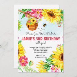 Invitación Abeja de girasol Cumpleaños Abeja