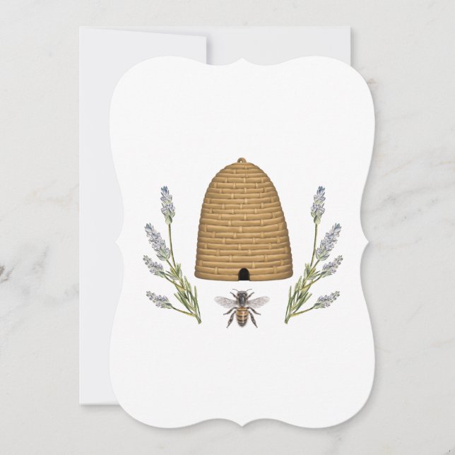 Invitación Abeja de granja de estilo moderno (Anverso)