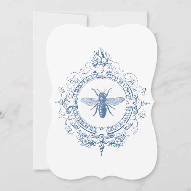 Invitación Abeja de granja moderna de origen francés (Anverso)