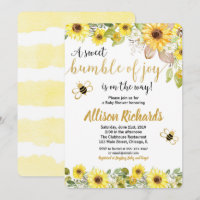 Abeja de la ducha de bebé, abejorro amarillo neutr