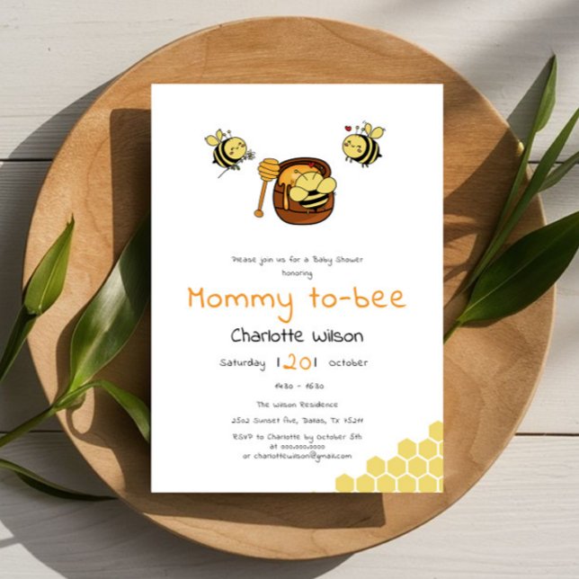 Invitación Abeja de miel dulce con Baby Shower de miel dulce (Subido por el creador)