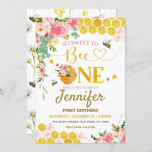 Abeja de miel tan dulce para ser primer cumpleaños