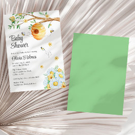Invitación Abeja de miel y Baby Shower de Chamomille
