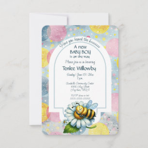 Invitación Abeja de Niño en una Lluvia de Flores