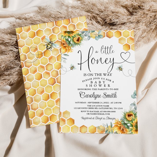 Invitación Abeja De Sunflower Un Pequeño Baby Shower (Subido por el creador)