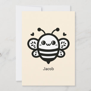 Invitación Abeja dulce de miel - Kawaii Lursery Line Art