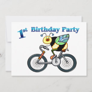 Invitación Abeja en bicicleta Primer cumpleaños