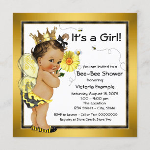 Invitación Abeja étnica Baby Shower del chica