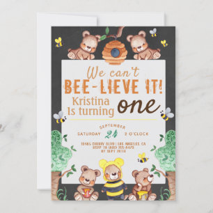 Invitación Abeja-lieve It Honey Bear Cumpleaños