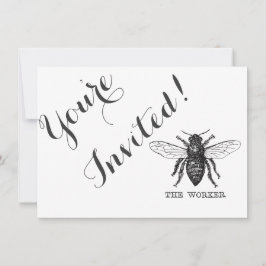 Invitación Abeja Obrera Miel Abejorro Negro