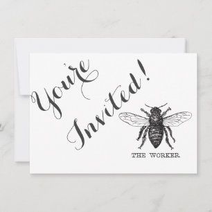Invitación Abeja Obrera Miel Abejorro Negro