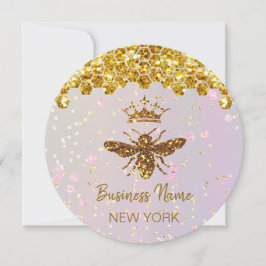 Invitación abeja purpurina simulada