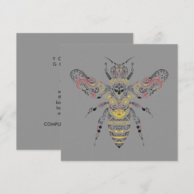 Invitación abeja reina (Anverso / Reverso)