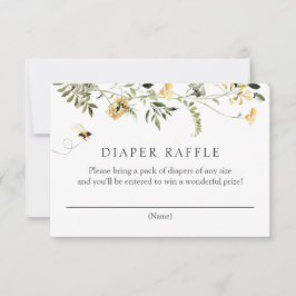 Invitación Abeja y flores silvestres amarillas Diaper Raffle