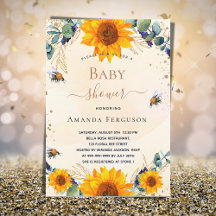 Abejas de eucalipto de girasol de Baby Shower