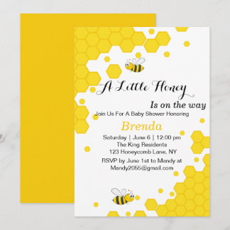 Invitación Abejas Naranjas y Negras Lindas | Panal de Acuarel