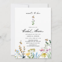 Abejas y flores | Ducha acuarela