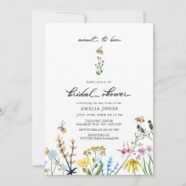 Invitación Abejas y flores | Ducha acuarela