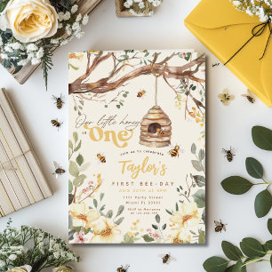 Invitación Abejorro Nuestra Pequeña Abeja Cumpleaños 1er Cump