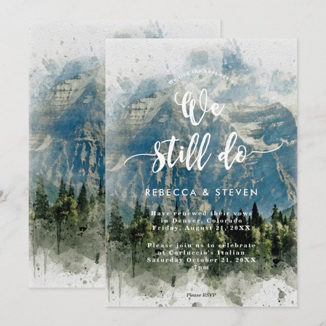 Invitación abeto de las montañas rocosas todavía lo hacemos (Anverso / Reverso)