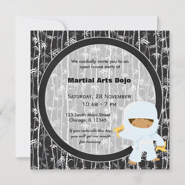 Invitación Abierto de Artes Marciales (Anverso)