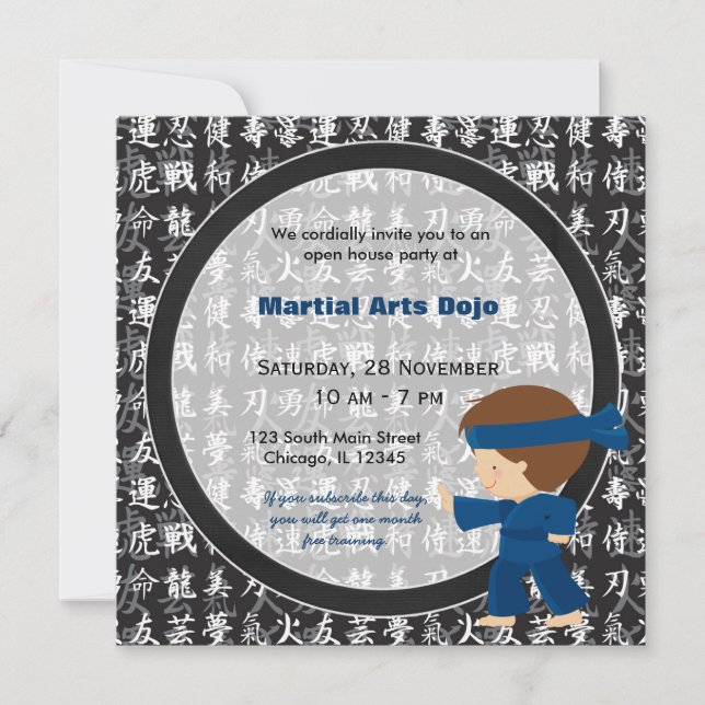 Invitación Abierto de Artes Marciales (Anverso)