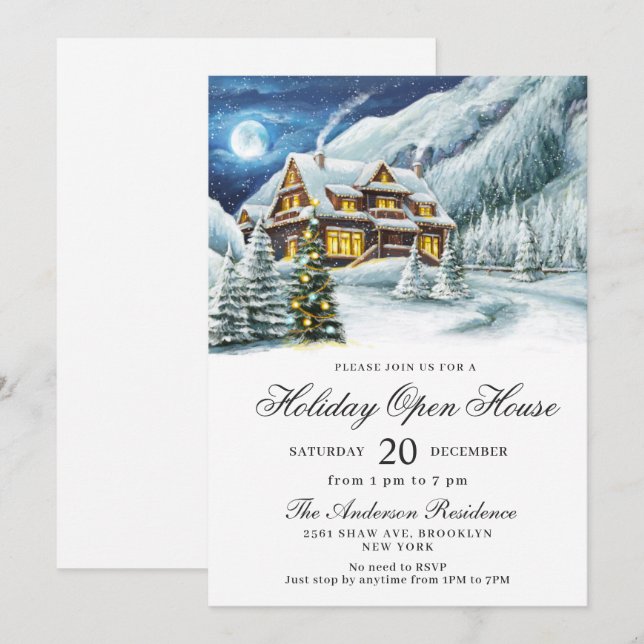 Invitación Abierto de Festividad para Navidades del Paisaje I (Anverso / Reverso)