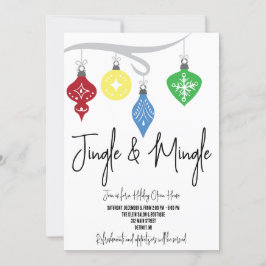Invitación Abierto de Fiesta Ornamentos Jingle & Mingle