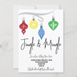 Invitación Abierto de Fiesta Ornamentos Jingle & Mingle