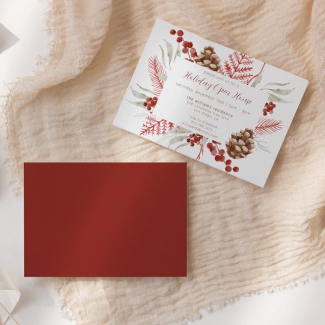 Invitación Abierto de navidades de Verdor de vacaciones flora (Subido por el creador)