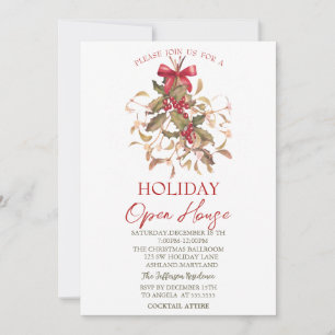 Invitación Abierto de navidades Mistletoe
