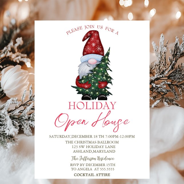 Invitación Abierto de Santa Claus Pine Tree (Subido por el creador)