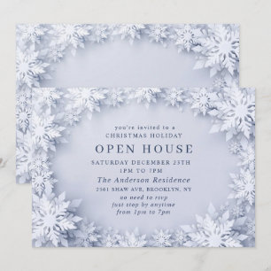 Invitación Abierto de VACACIONES para Navidades de Snowflakes