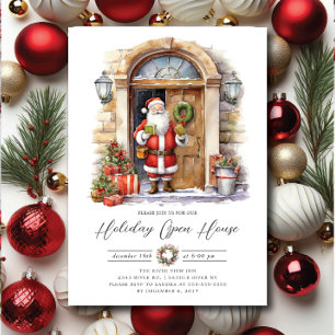 Invitación Abierto festivo de Santa Holiday