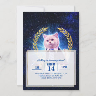 Invitación Abogado de un gato en el espacio