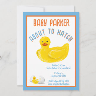 Invitación About to Hatch Baby Shower Invitation