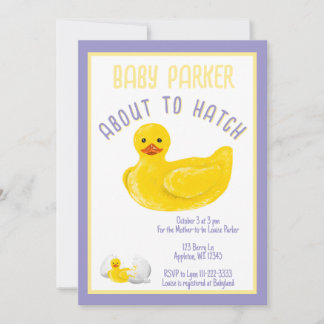 Invitación About to Hatch Baby Shower Invitation