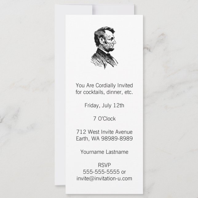 Invitación Abraham Lincoln (Anverso)