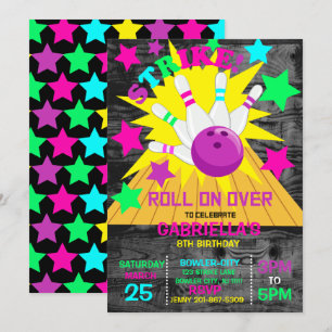 Invitación Abran... Fiesta de cumpleaños de la bolera de la H