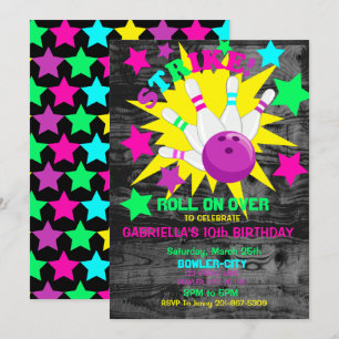 Invitación Abran... Fiesta de cumpleaños de la bolera de la H