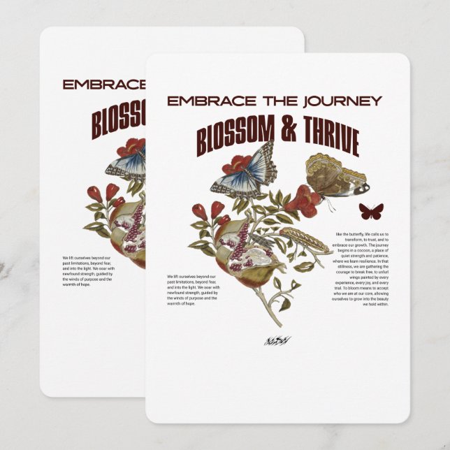 Invitación Abraza el viaje Florece y prospera para el crecimi (Anverso / Reverso)
