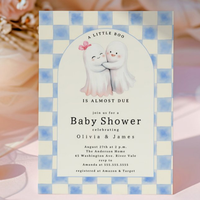 Invitación Abrazando Baby Shower de la pareja fantasma (Subido por el creador)