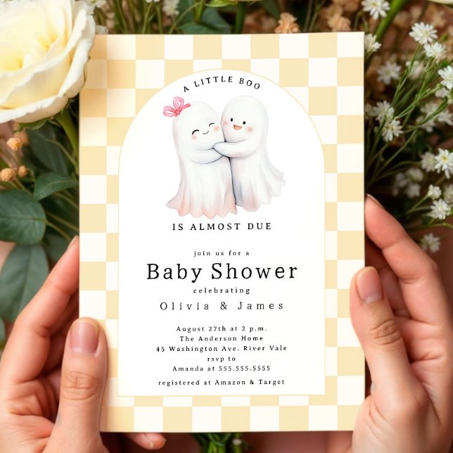 Invitación Abrazando Baby Shower de la pareja fantasma (Subido por el creador)