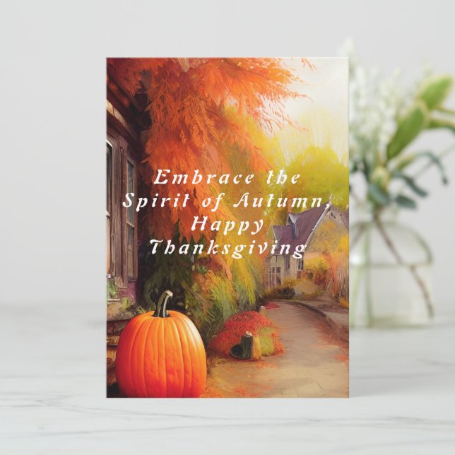 Invitación Abrazar el espíritu del Feliz Día de Acción de Gra (Anverso de pie)